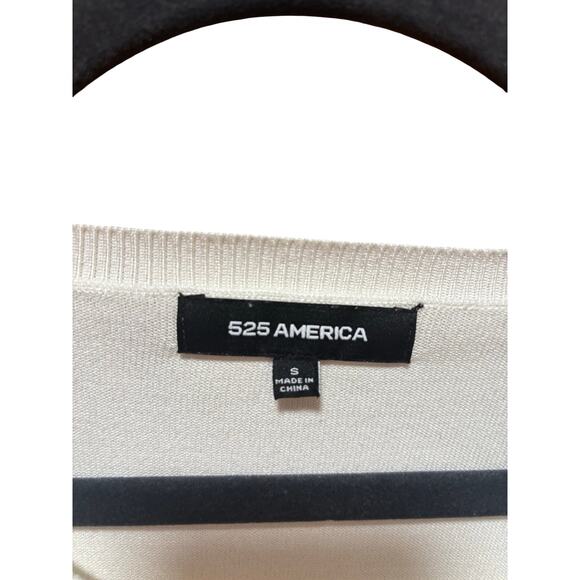 525 America White V-Neck Lightweight Sweater - Size Small - Picture 4 of 5